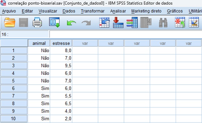 banco de dados no spss.