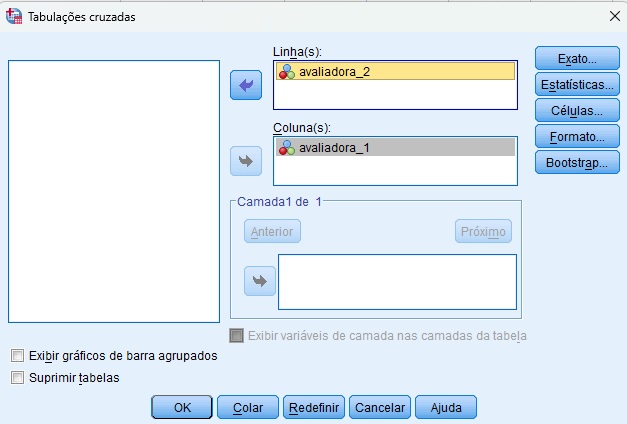 inserindo as variáveis para a análise.