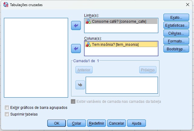 como pedir a tabela de contingências.