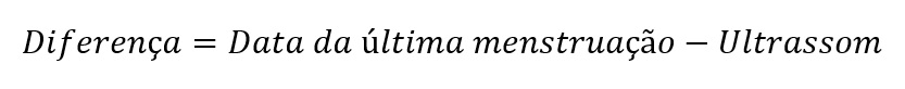 cálculo da diferença dos dois métodos.