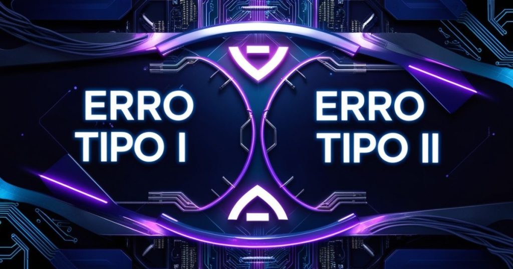 teste de hipótese, erro do Tipo I e erro do Tipo II.